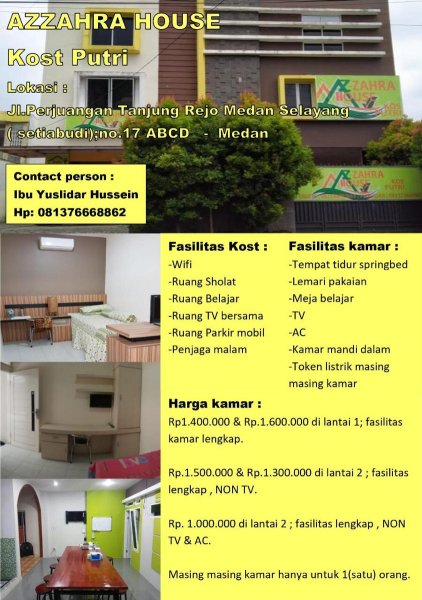 Foto 2 Az-Zahra House Rumah Kost Putri di Medan