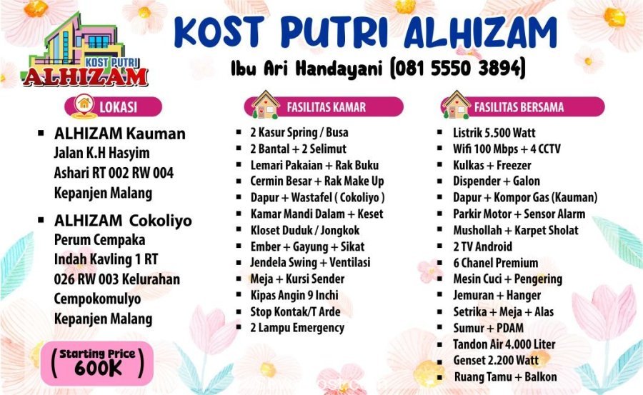 Foto 19 Kost Putri Alhizam di Malang